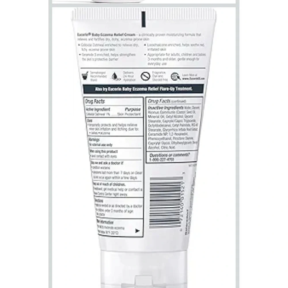 Eucerin‎ Baby Eczema Relief Body Cream Steroid & Fragrance Free 5 oz Tube